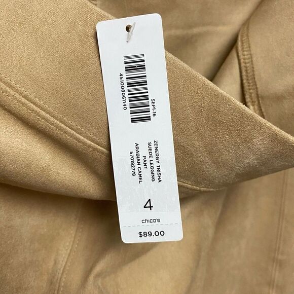 Chico’s Faux Suede Tan Ankle Pants - Picture 6 of 9